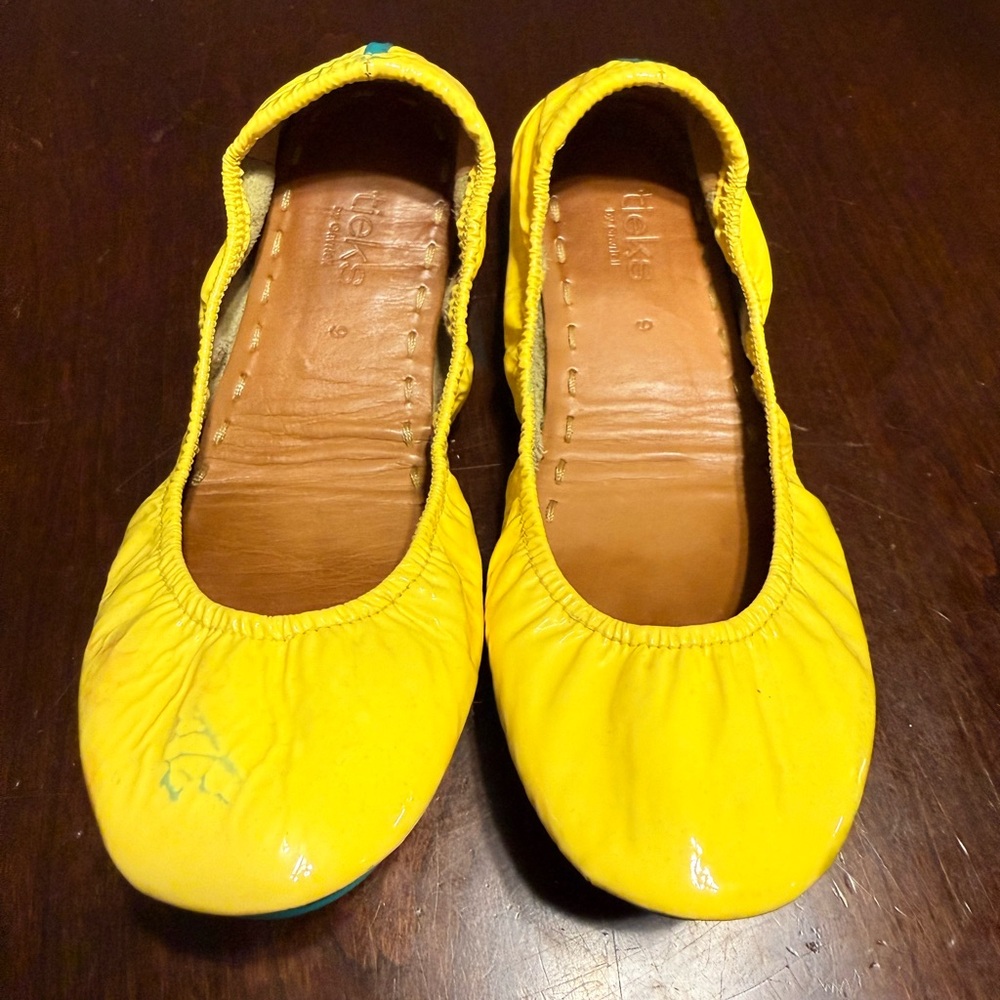 Tieks Vibrant neon Yellow Leather Flats
